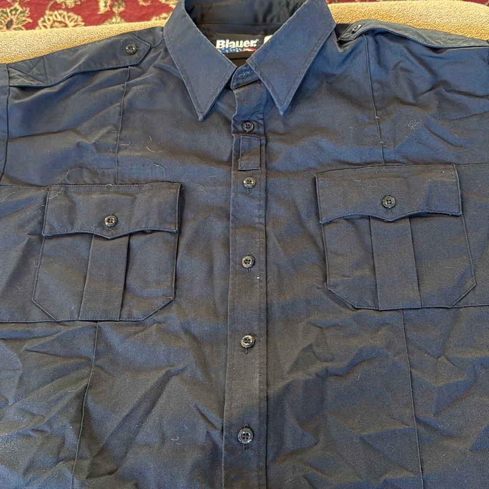 Blauer Uniform Shirt Poly Blend Long Sleeved Flat Pocket 18.5 37 (NH)